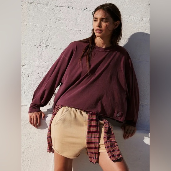 FP Movement by Free People Tops - FP MOVEMENT Inspire Layer Long Sleeve Top Oxblood Washed Burgundy